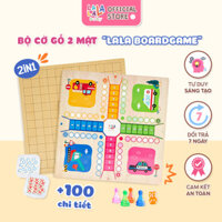 Lala boardgame 2in1 cờ gỗ caro kèm cờ cá ngựa đồ chơi hỗ trợ phát triển tư duy logic cho bé