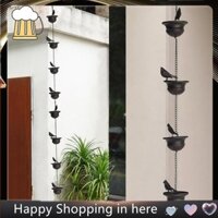 [Lala-shop] Dây chuyền mưa chim bằng kim loại trang trí Bộ sưu tập nước mưa Chuỗi trang trí sân vườn ngoài trời, bền bỉ