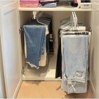 Lala Yiju Dày Kéo Ra Quần Giá Trượt Đường Sắt Treo Theo Dõi Đẩy Cần Quần Bảo Quản Đa Năng Quần Kéo Ra Kính Thiên Văn Quần Giá