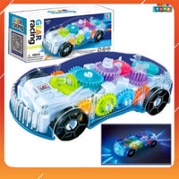 Lalala Baby Đồ Chơi Ô Tô Phát Sáng, Xe Đua Ánh Sáng, Ô Tô Trong Suốt Đồ Chơi Xe Cẩu Trong Suốt Có Nhạc Có Đèn Cho Bé