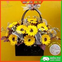 [Lalashop] Giỏ Hoa Hướng Dương Sáp Vàng - Giỏ quà tặng sinh nhật, quà tặng lễ tốt nghiệp, tặng người yêu sinh nhật