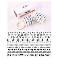 Lalunavn Bộ 10 Washi tape vintage 12 tông màu cute xinh yêu trang trí sổ tay bullet journal - A04 - L9