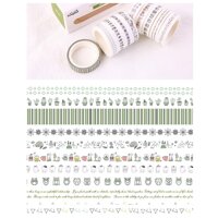 Lalunavn Bộ 10 Washi tape vintage 12 tông màu cute xinh yêu trang trí sổ tay bullet journal - A04 - L3