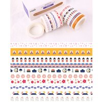 Lalunavn Bộ 10 Washi tape vintage 12 tông màu cute xinh yêu trang trí sổ tay bullet journal - A04 - L1