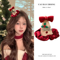 【Lalune DuCiel💕】Phụ kiện tóc giáng sinh màu đỏ, mũ đội đầu, kẹp tóc nơ chấm bi, kẹp tóc dễ thương chụp ảnh, phụ kiện tóc thích hợp chụp ảnh