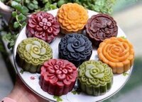 Làm bánh trung thu dẻo từ các loại bột màu rau củ tự nhiên
