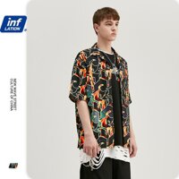 Lạm Phát Nam Quá Khổ Hawaii Áo Sơ Mi In Kỹ Thuật Số Dạo Phố Camisa Hawaiana Hombre Tay Ngắn Áo Sơ Mi Nam 2020S20