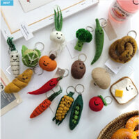 Làm Tay 100% Len Rau Quả Bánh Mì Trái Cây Móc Khóa Dễ Thương Túi Quyến Rũ