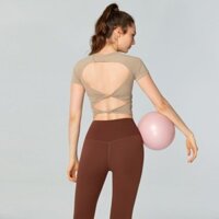 ⭐Làm theo ngay lập tức Giảm⭐Có Miếng Lót Ngực Yoga Mặc Áo Thun Thể Thao Tay Ngắn Nữ Đẹp Lưng Thể Dục Gợi Cảm Dây Skinny Ôm Hơn Nhìn Sang Trọng Top [AA