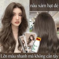 Làm trắng, dễ lên màu, bền màu🍟🌭nâu xám hạt dẻ，Thuốc Nhuộm Tóc