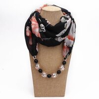 Lamaxpa Phụ Nữ Mặt Dây Chuyền Khăn Nhẫn Khăn Nữ Yêu Thích Cao Quý Mặt Dây Chuyền Trang Sức Khăn Mujer Bufanda Femme Mặt Dây Chuyền Schal