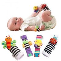 Lamaze 4 Chiếc Tất Chân Mới Cho Trẻ Sơ Sinh Em Bé Lục Lạc Đeo Cổ Tay Nhiều Màu