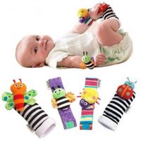 Lamaze 4 Chiếc Tất Chân Mới Cho Trẻ Sơ Sinh Em Bé Lục Lạc Đeo Cổ Tay Nhiều Màu