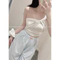 Lami top- Áo quây lệch vai có sẵn mút ngực nhà Iammitea💗