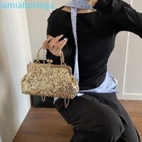 Lamiabottega Sequins Túi xách ăn tối, Dây đeo dây chuyền Top Tay cầm Túi ly hợp buổi tối, Thời trang sang trọng Bling Túi tiệc cô dâu thanh lịch dành cho nữ