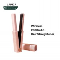 LAMICA Lược duỗi tóc Mini không dây Máy uốn tóc bằng sắt phẳng 2 trong 1 Làm nóng nhanh Dễ dàng mang theo 2600mAh