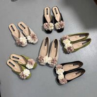 [Lamode] Giày bệt đế mềm hoa kiểu Pháp Giày nữ xỏ chân thoải mái phong cách Hàn Quốc