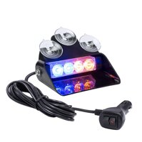LAMPHUS SolarBlast SBWL14 4W Amber Blue LED Warning Strobe Dash Light [32 Flash Modes] [Adjustable Angle] [Suction Cups] Flashing Emergency Dash Wi...