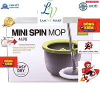 LamVyMart  Bộ Cây Lau Nhà Mini Xoay Tay Lock&Lock, Thông Minh 360 Độ Tự Vắt, Bộ Lau Nhà ETM498 Bông Lau