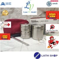 LamVyMart Bộ Hộp Cơm Giữ Nhiệt Lock&Lock LHC8015 Chất Liệu Inox Cao Cấp, Độ Bền Cao Kèm Đũa - Hàng Chính Hãng