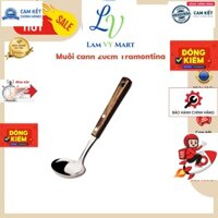 LamVyMart  Muỗng canh inox cao cấp 20cm, cán gỗ Polywood Tranmontina chính hãng