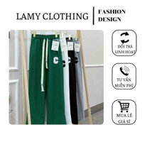 Lamy Clothing Quần Ống Rộng LAMY Chất Tổ Ong Chữ C - Quần Thể Thao Unisex Phong Cách Ulzzang