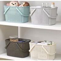 làn đi chợ,rổ đựng quần áo,đồ nhà tắm đa năng phong cách Hàn quốc - Trắng,Làn 2 quai