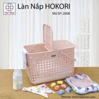 Làn đi sinh Hokori Việt Nhật 2608, Giỏ đựng quần áo có nắp cho mẹ và bé an toàn tiện dụng