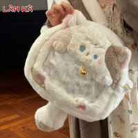 Lan KA Ba lô mèo con sang trọng dễ thương phong cách Nhật Bản JK cô gái ngọt ngào ba lô trong suốt hai chiều