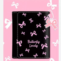 Lan KA Ví ngắn mèo bò mùa đông dành cho sinh viên Hộp đựng thẻ chính hãng dễ thương