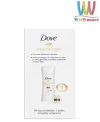 Lăn khử mùi chứa kem dưỡng ẩm Dove Advanced Care 100 Colors Clear Finish 74g