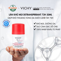 Lăn khử mùi giúp khô thoáng vùng da dưới cánh tay 72h Vichy Détranspirant Intensif (botani)