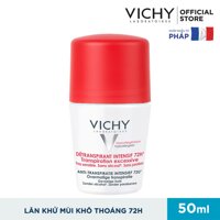 Lăn khử mùi giúp khô thoáng vùng da dưới cánh tay 72h Vichy Detransprirant Intensif 72h Transpiration Excessive 50ml [bonus]