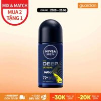 LĂN KHỬ MÙI NAM NIVEA MEN DEEP EXTREME HƯƠNG NĂNG ĐỘNG TƯƠI MÁT 50ML