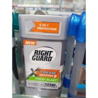 Lăn khử mùi nam Right Guard Xtreme Defense 5 Antiperspirant Deodorant Fresh Blast 73g