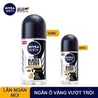 Lăn Khử Mùi Nivea Cho Nam Ngăn Vệt Ố Vàng Men Black & White Invisible Anti-Perspirant Roll On 50ml (Che tên sản phẩm khi giao hàng)