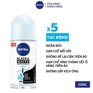 Lăn khử mùi nữ Nivea Invisible Black & White 50ml