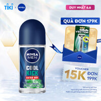 Lăn ngăn mùi NIVEA MEN Cool Kick Mát Lạnh - Siêu Khô Thoáng 50ml - 83188