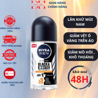 Lăn Ngăn Mùi NIVEA MEN Black&White Ngăn Vệt Ố Vàng Vượt Trội - Hương Mạnh Mẽ (50ml) 85392