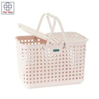 Làn nhựa đi sinh [SIZE TO-NHỎ]  đa năng có nắp mở rộng tiện lợi, Giỏ đựng đồ sơ sinh cho bé