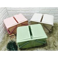 Làn nhựa vintage (kem, hồng, cốm)