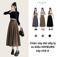 [LAN PUPU] Chân váy xếp li to kiểu HEPBURN dáng chữ A vừa vặn, thoải mái + TẶNG KÈM THẮT LƯNG C36