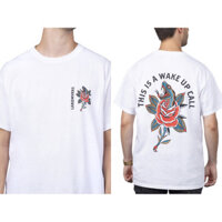 Landmvrks Mùa Hè Phong Cách Mới Áo Thun Rắn Hoa Hồng Hình Xăm In Hình Cotton Nguyên Chất Tay Ngắn