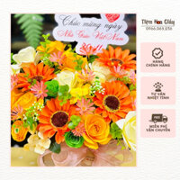 Lẵng Hoa Gỗ Hướng Dương Để Bàn Họp,Hội Nghị, Hội Thảo, Trang Trí Tiệc Sinh Nhật, Tiệc Cưới