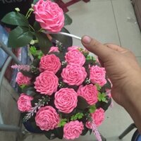 Lẵng hồng giấy nhún