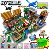 Làng Minecraft Tương Thích Lego Khối Xây Dựng Bé Trai Bé Gái Giáo Dục Lắp Ráp Họa Tiết Phòng Đồ Chơi Trẻ Em#我的世界村庄兼容乐高积木男女孩益智拼装图儿童玩具房子生日礼物