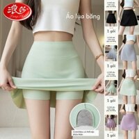 [Langsha] (4 Màu) Quần An Toàn Nữ Chống chói Thể Thao Yoga Váy Ngắn Eo Cao Bụng Nẹp Váy Chữ A Mùa Hè Phong Cách Mỏng Mặc Bên Ngoài Eo Cao Liền Mạch Chặn Quần Legging Barbie Yoga Hai Mảnh Giả