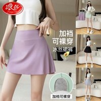 [Langsha] (4 Màu) Quần Short Nữ Thể Thao Váy Ngắn Tập Yoga Quần Legging Định Hình Mùa Hè Mỏng Cao Cấp Bụng Nẹp Giả Hai Mảnh Chống Trầy Xước Chạy Bộ Thể Dục Nhanh Khô Yoga Culottes
