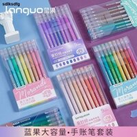 Languo Dung Tích Lớn Sổ Tay Bút 72 Màu Da Tranh Sổ Tay Bút Phẳng Màu Sắc Thay Thế Bút Gel Nhiều Màu Cho Ghi Chú