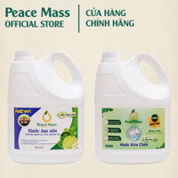 [LÀNH TÍNH/HỮU CƠ/SINH HỌC]Combo Gốc Thực Vật Peace Mass Lau Sàn TD Chanh Sả-TC Bạc Hà+Nước Rửa Chén 3,6l